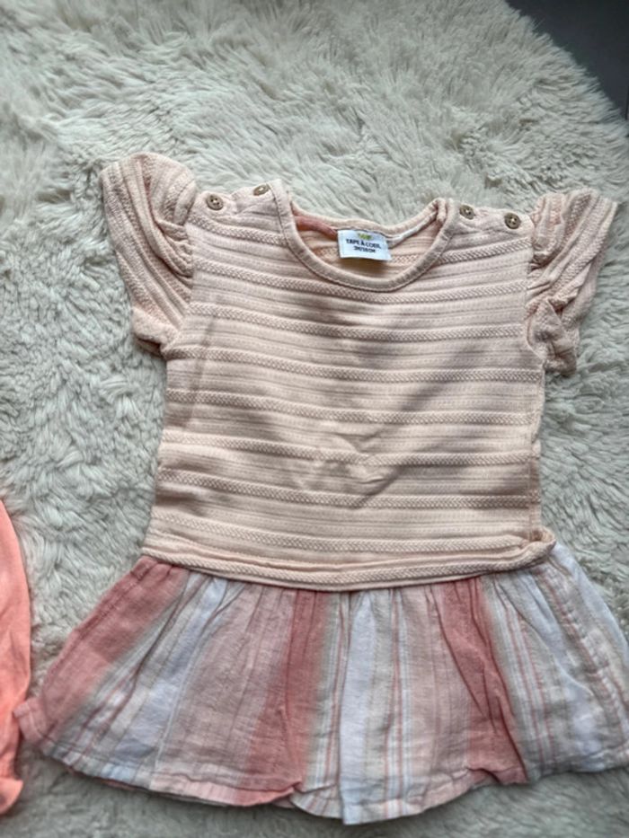 Ensemble Combi short et robe tape à l'œil corail 3 mois - photo numéro 2