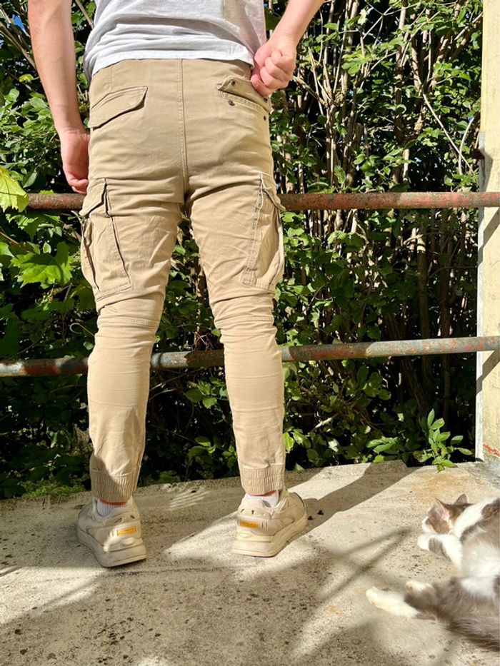 Cargo beige plusieurs poches - photo numéro 8