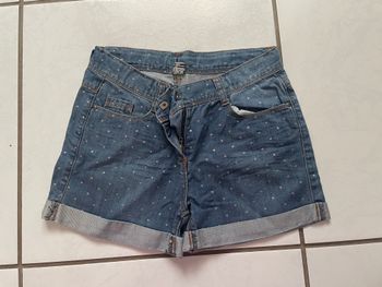 Short en jean à pois