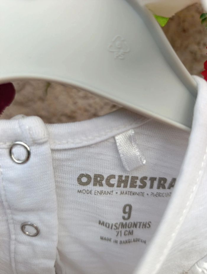 T-shirt blanc manche longue - 9mois - Orchestra - photo numéro 3