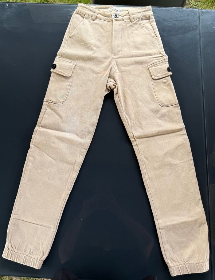 Pantalon cargo beige femme