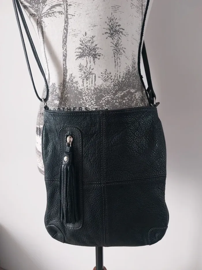 Sac bandoulière cuir noir - photo numéro 5