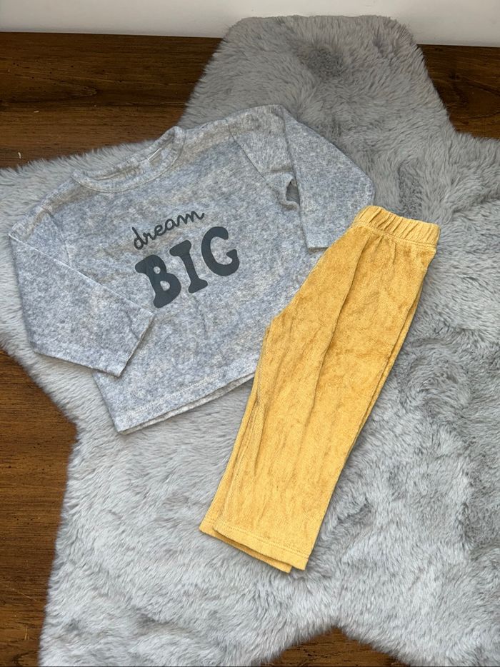 Pyjama 2 pièces gris et jaune - 12 mois - Tex Baby