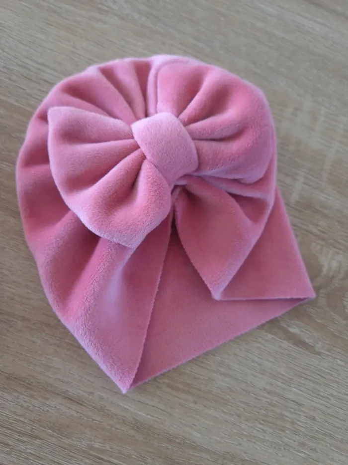 Bonnets turban rose 0-6mois - photo numéro 2