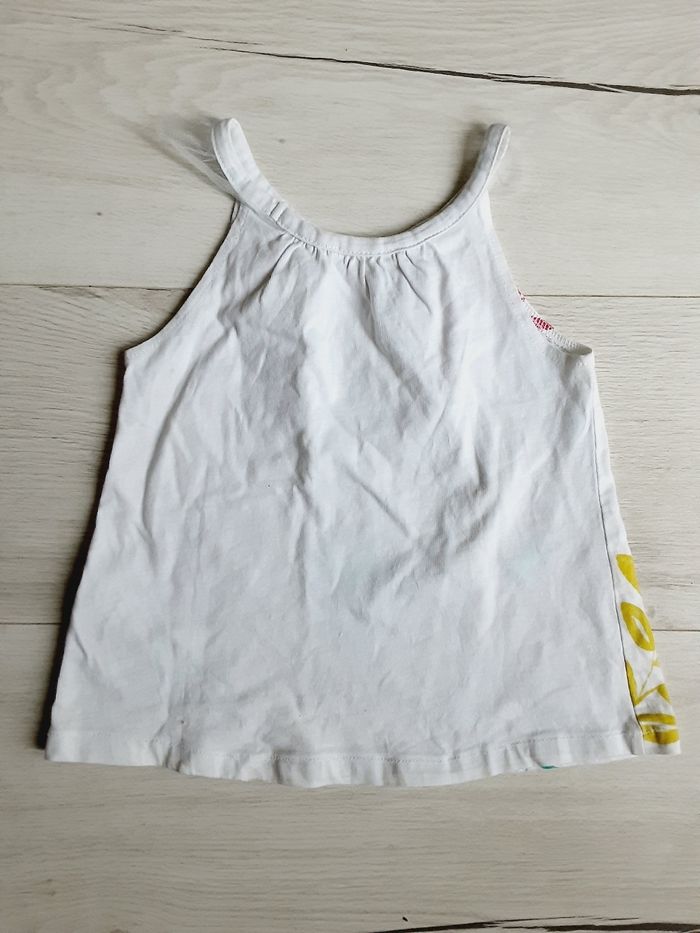 Vêtement bébé fille tee-shirt débardeur fleurs Du pareil au même DPAM 2 ans - photo numéro 3