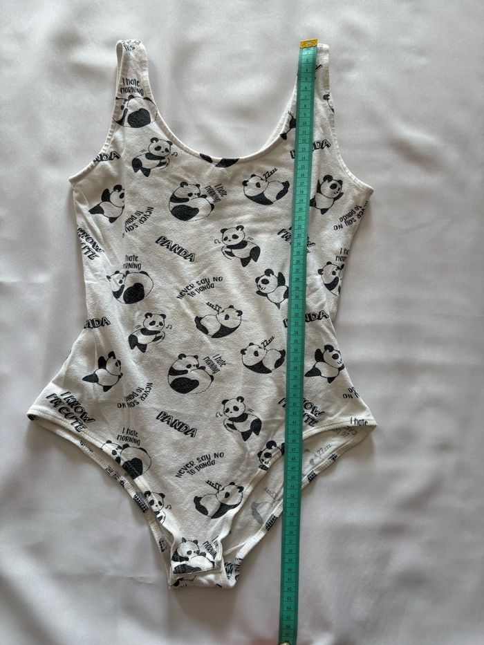 Débardeur/body blanc à motif panda - S/36 - photo numéro 4