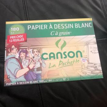 Pochette papier à dessin blanc