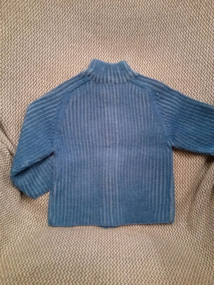 Gilet zippé bleu - T.18 mois - photo numéro 2