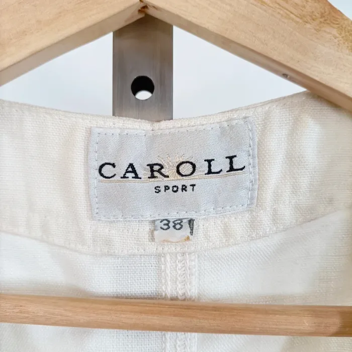 Gilet sans manches en lin Caroll - style safari chic écru taille 38 A646 - photo numéro 9