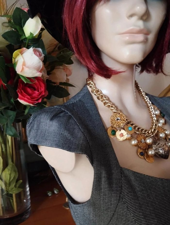 🌹Robe Graphique Vichy & Ruban Satin Caroll T36/38🌹 - photo numéro 4
