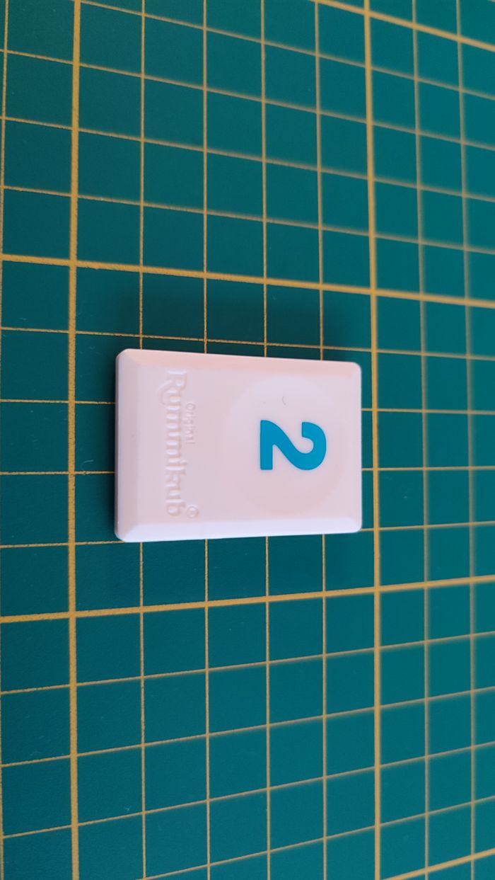 Tuile chiffre 2 deux bleu pièce détachée L'original Rummikub chiffres M&M Ventures 2014 #E31