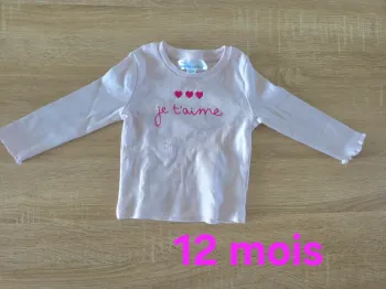 Tshirt manches longues rose 12 mois