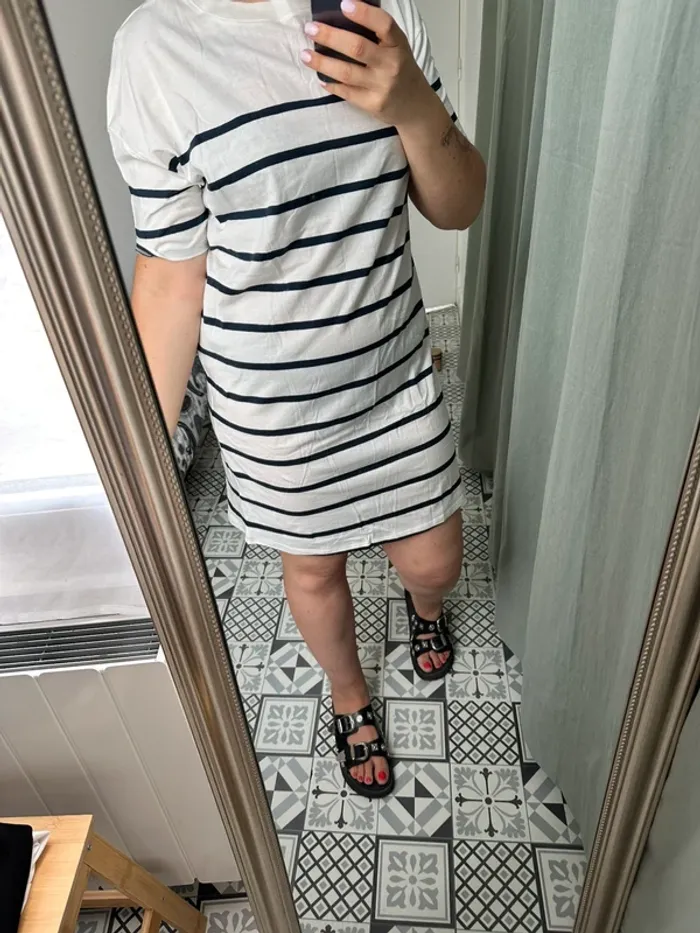 Robe teeshirt marinière