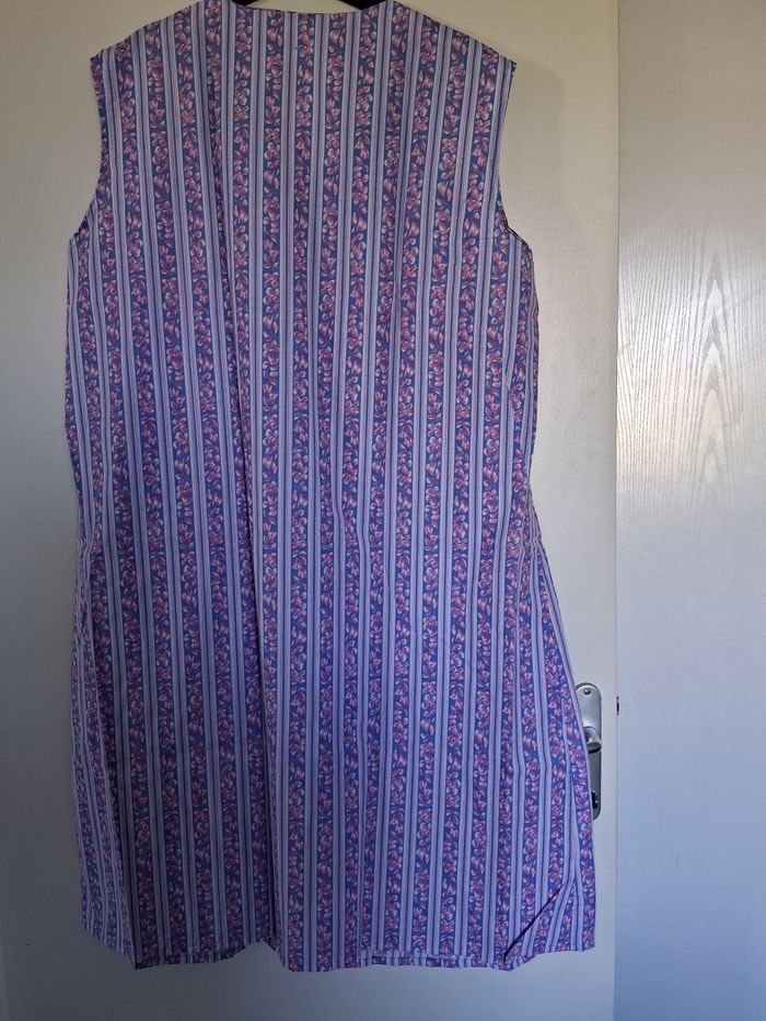 Blouse de cuisine vintage rose et bleu " t- 56" neuf - photo numéro 2
