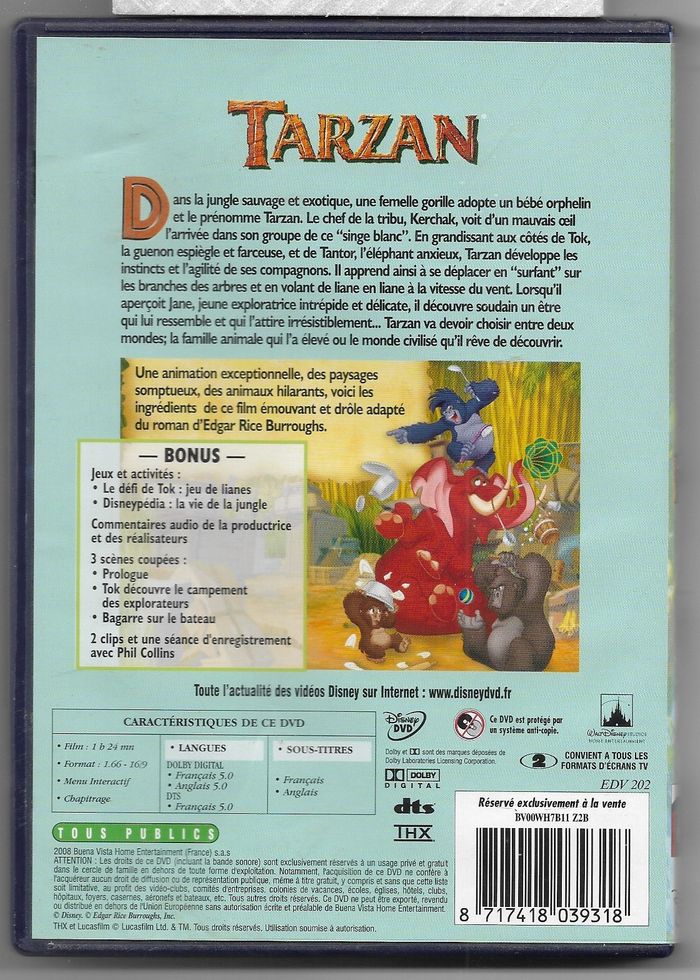 TARZAN - Disney / DVD en TBE - VF - photo numéro 2