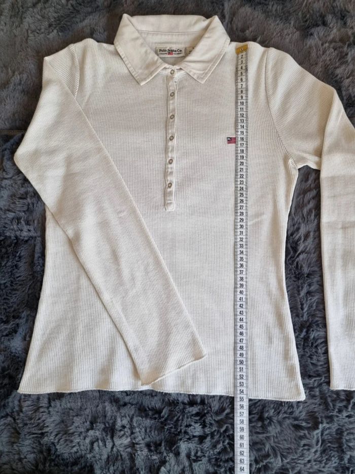 Polo manches longues Ralph Lauren crème/beige, S Femmes - photo numéro 9