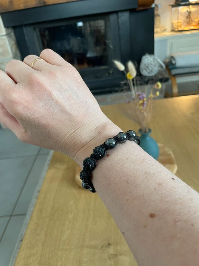 Bracelet perles noires - photo numéro 5