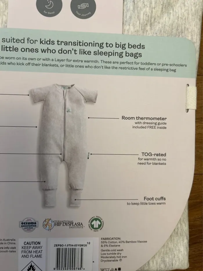(New) onesie sleep bag 1.0 tog 4-5Y - photo numéro 7