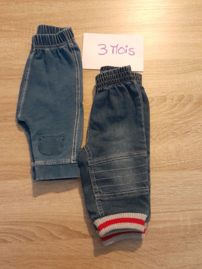 Lot pantalon jean 3mois - photo numéro 3