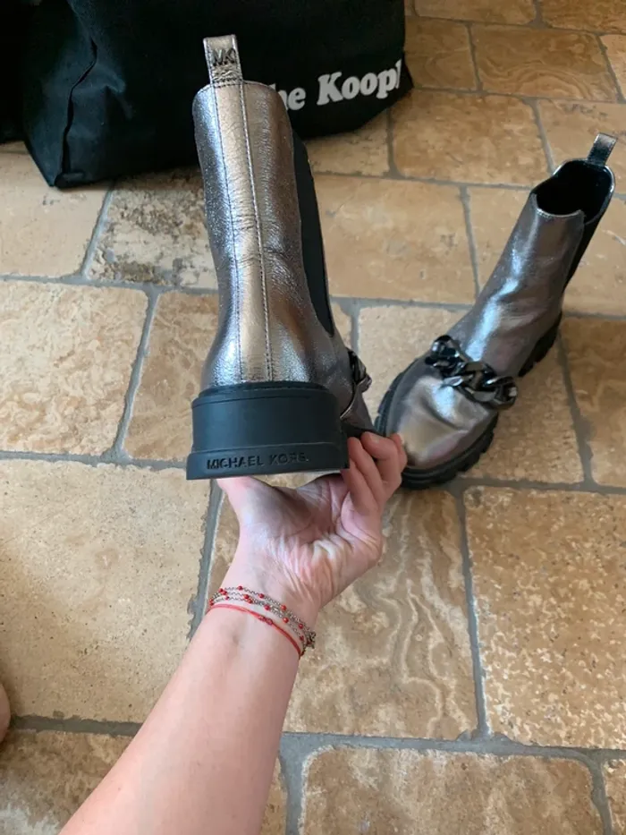Chaussures montantes argentées Ridley Michael Kors taille 38 - photo numéro 2