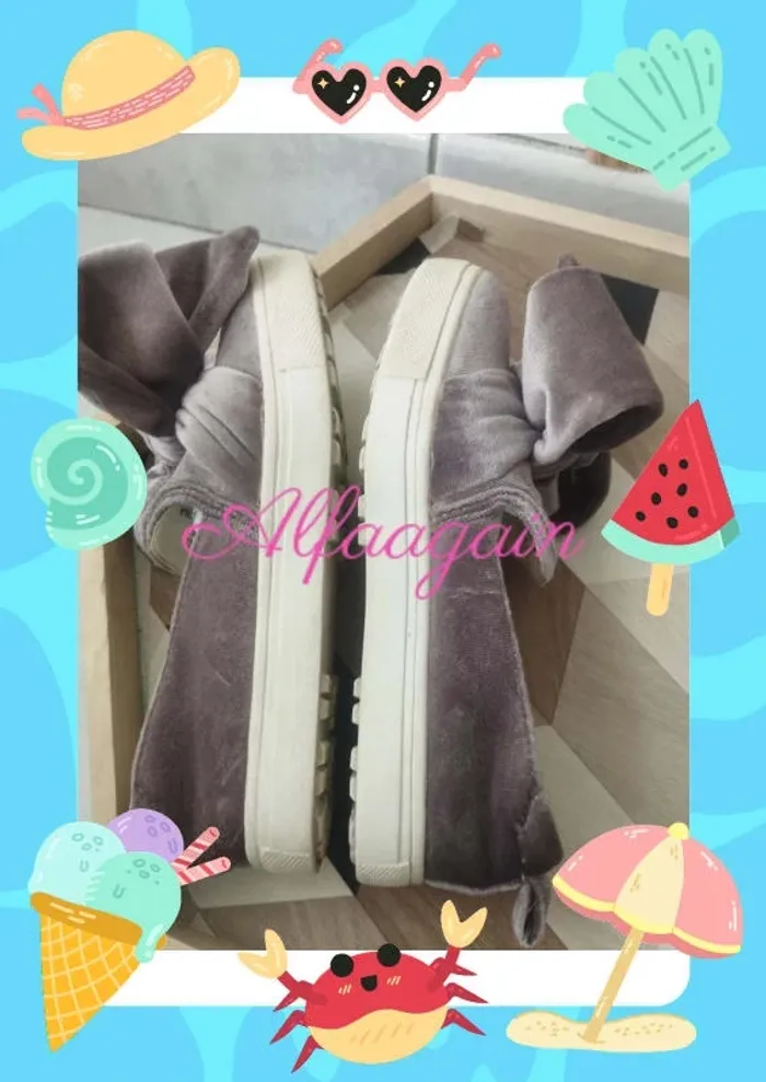 Chaussures velours noeuds grises river island 29 - photo numéro 8