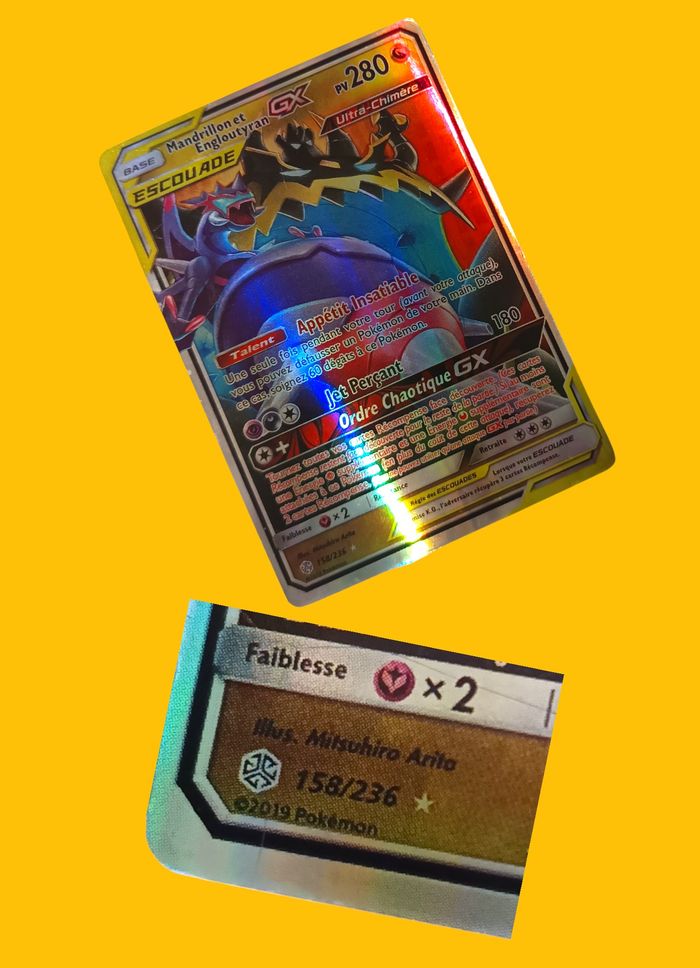 Ø Carte Pokémon Escouade Mandrillon et Engloutyran GX Illustration 158/236 - photo numéro 2