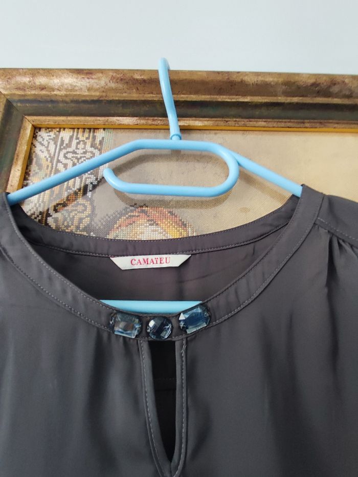 Blouse grise manches 3/4 de Camaïeu - photo numéro 3
