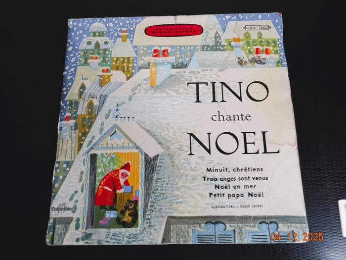 vinyle 45T  Tino Rossi  chante Noël  partition et paroles