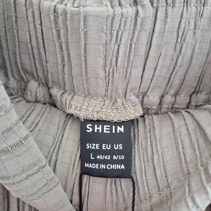 Pantalon ample a jambe large vert d'eau - Shein - Taille L : 40 - 42 - photo numéro 4