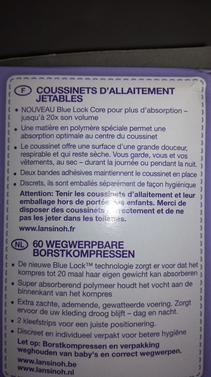 Lot de coussinets d'allaitement Lansinoh - photo numéro 3