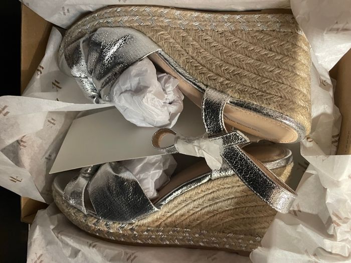 Compensée Vanessa wu 39 argenté neuve - photo numéro 6