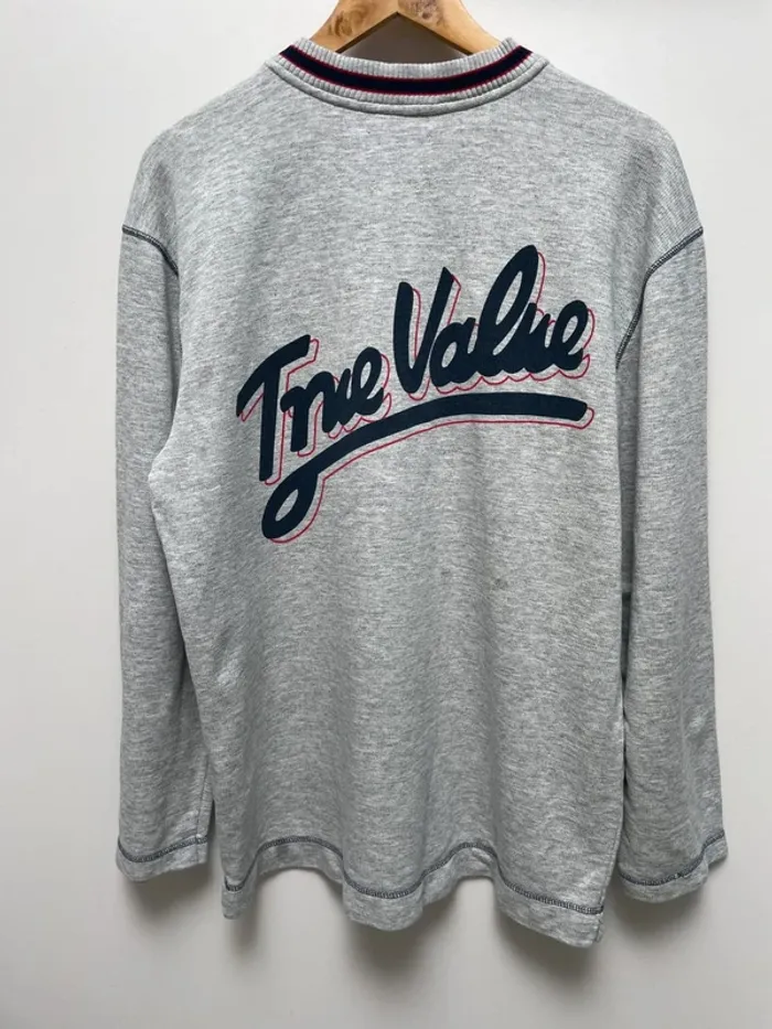 Mustang vintage V-neck grey sweater Mens Small car racing nascar - photo numéro 6