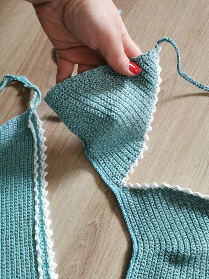 Bikini Bella fait au crochet bleu turquoise - photo numéro 7