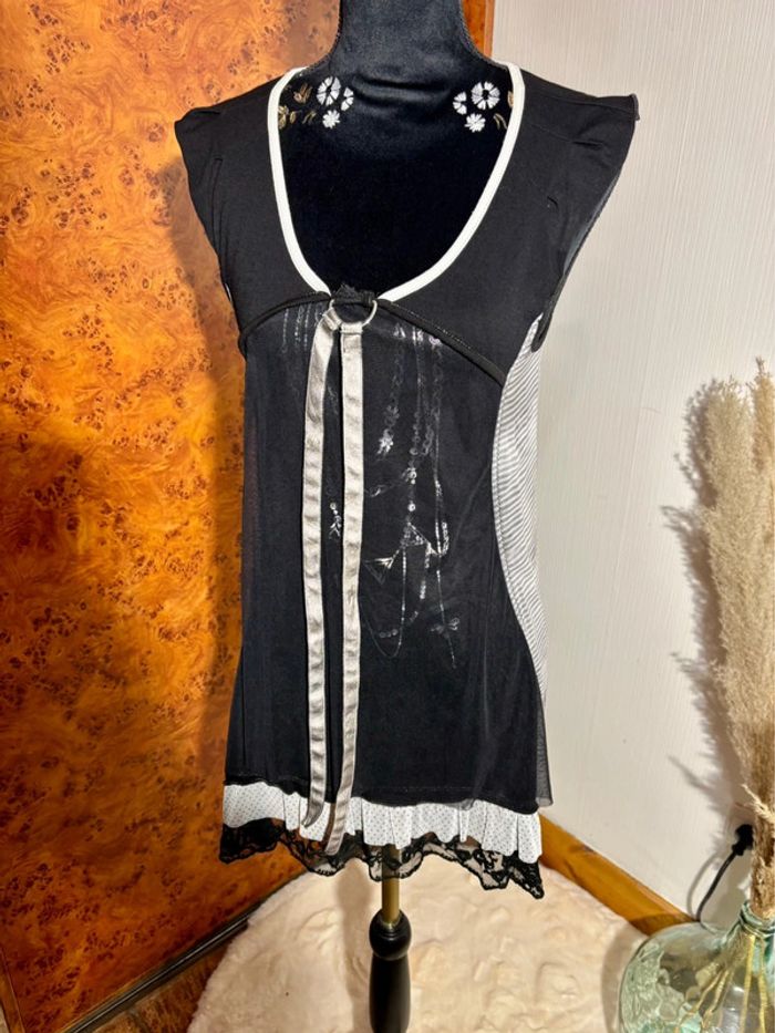 Robe noire La Mode Est à Vous avec dentelle - Taille 36 - photo numéro 2