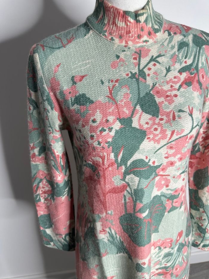 Robe longue à fleurs en cachemire Vintage T38 M - photo numéro 3