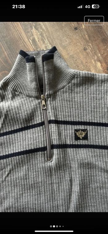 Pull col fermeture 50% laine