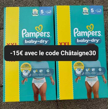 Deux carton de couche Pampers xxl taille 5 normal