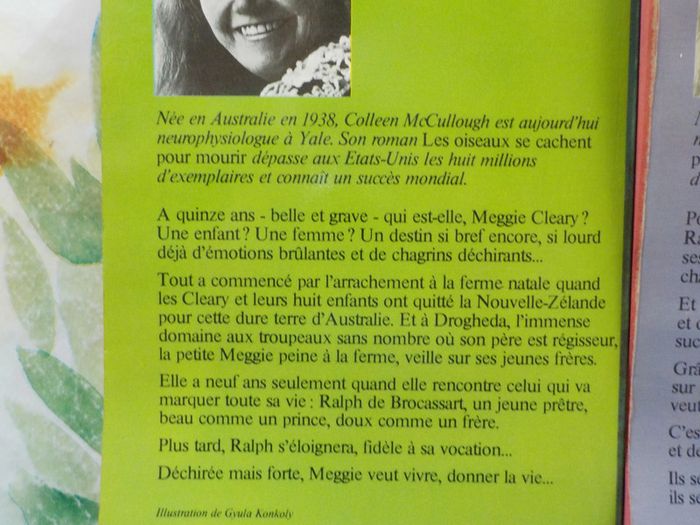 Les oiseaux se cachent pour mourir T1&2 de Colleen McCullough Ed. J'ai Lu - photo numéro 2
