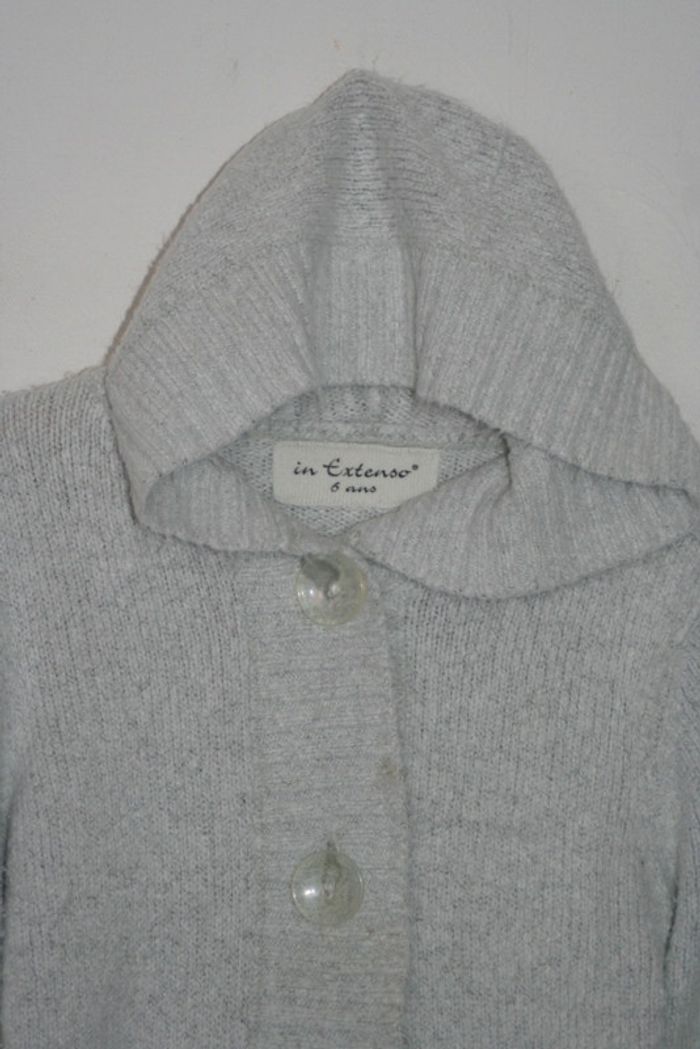 Gilet gris à capuche In Extenso 6 ans - photo numéro 2