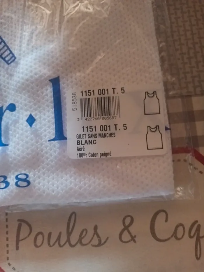 Maillot de Corps ou Marcel Armor lux taille 5 - photo numéro 2