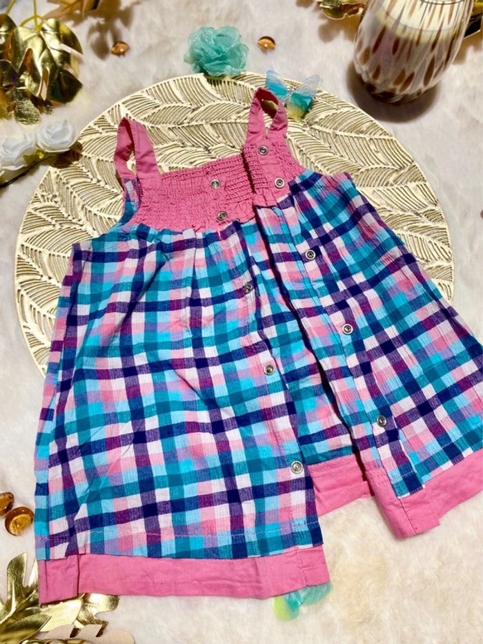 🌷 Ensemble Kitchoun blouse fluide + legging rose/bleu - bebe fille 12 mois excellent état  🌷 - photo numéro 3