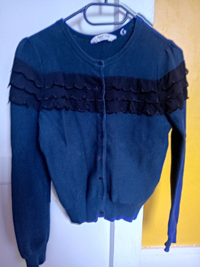 Cardigan bleu et noir