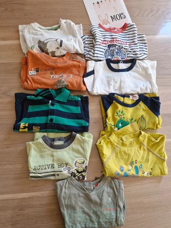 Lot de 9 t-shirts manches longues 3 mois