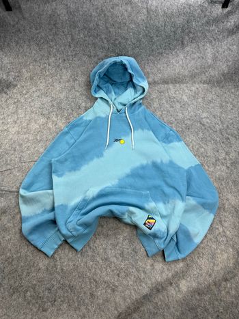 Sweat Shirt Hoodie Vintage Bleu Tie Die Reebok Smiley M