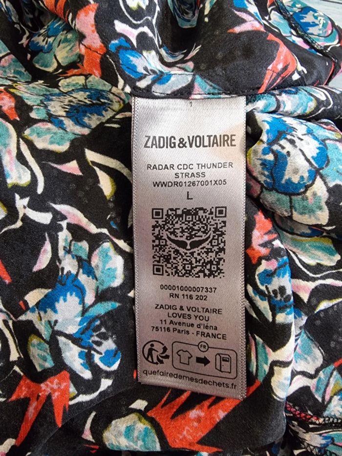 Zadig & Voltaire Robe Radar Thunder Strass Soie Noir * Taille L * - photo numéro 10