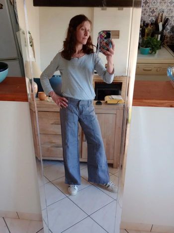 Pantalon large 42 Femme marron glacé c77