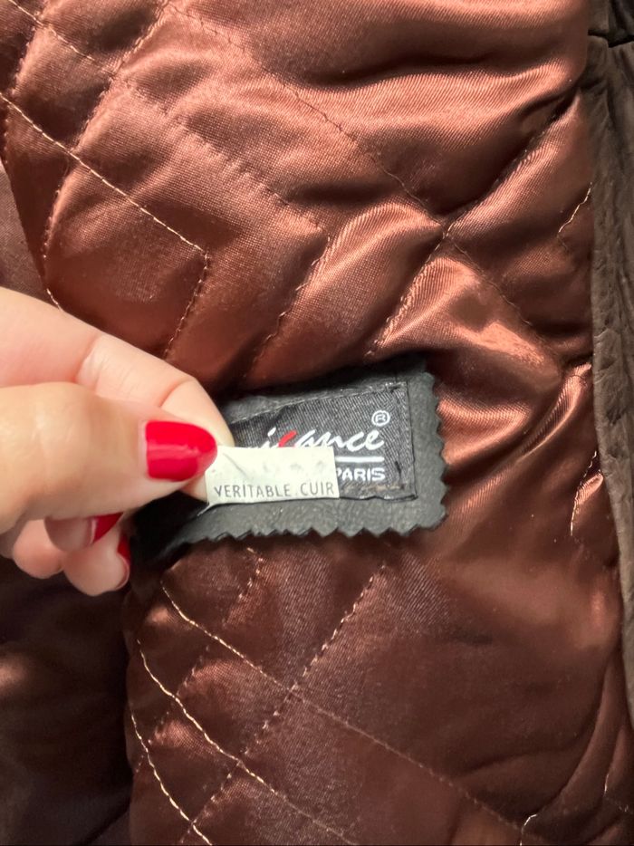 Manteau long femme en cuir marron 90’s - photo numéro 8