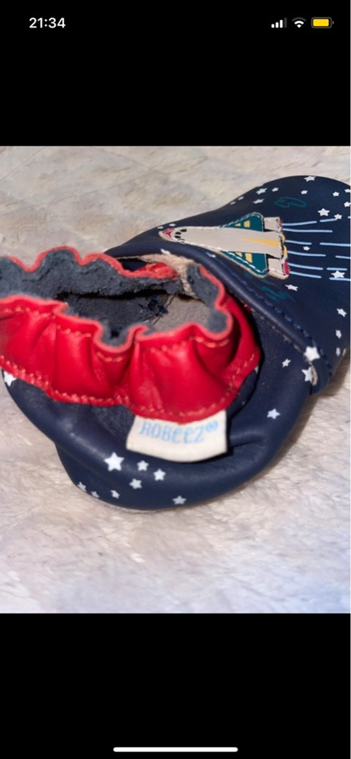 Chaussons en cuir Robeez 0-6 mois neufs - photo numéro 2