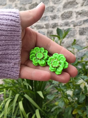 Boucles d'oreilles clips fleurs vintages