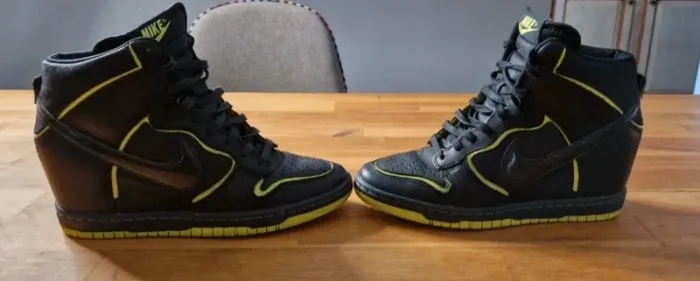 Baskets Nike dunk compensées noir et vert fluo - photo numéro 13